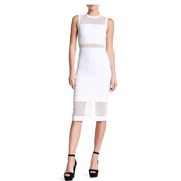 Alice + Olivia Karman Sleeveless Mesh-Trim Midi Dress - Picture 9 of 9